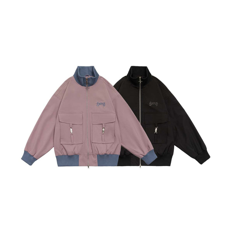 Unisex Jacket Autumn Vintage Stand Collar Coat Women's Clothing