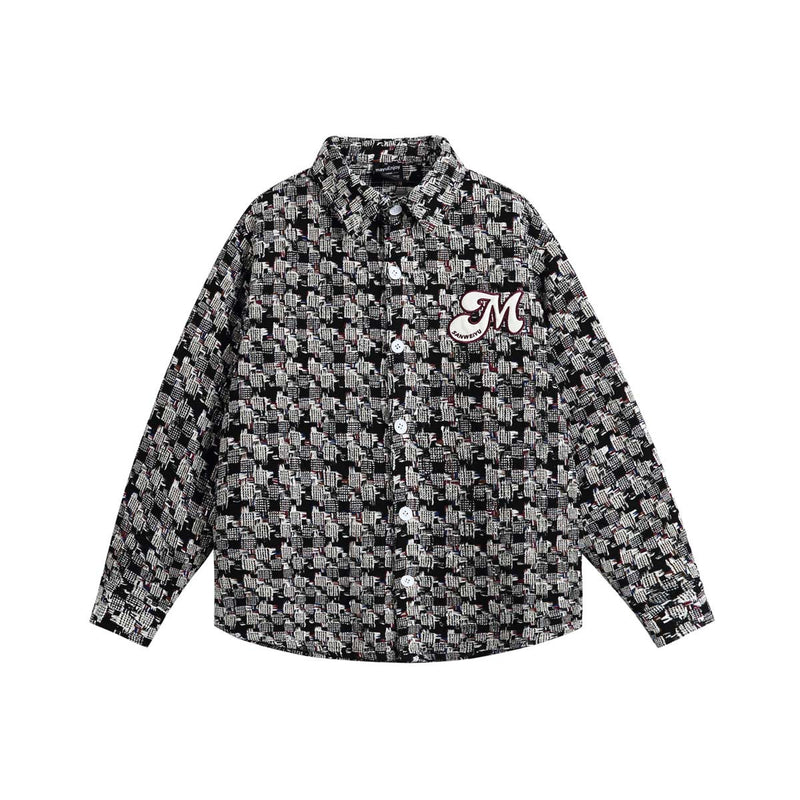 Unisex Jacket Autumn Plaid Letters Embroidered Jacket Women's Clothing