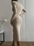 Women Sweater Dress Woolen Skirt Skinny Knit Bottoming Autumn and Winter Dress