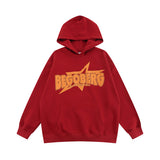 Men Hoodie Printed Five-Pointed Star Hooded Sweater Men's Casual Loose