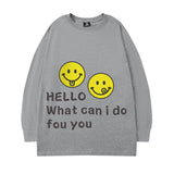 Men Long Sleeve Shirt Cartoon Pattern Printed Long Sleeve T-shirt Men and Women Couple Hip Hop