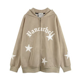 Men Hoodie Five-Pointed Star Patch Embroidered Hoodie Loose Casual Jacket Spring and Autumn