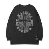 Men Long Sleeve Shirt Tkpa Vintage Letter Printed Long Sleeve T-shirt Men and Women Loose Top Ins