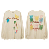 Men Long Sleeve Shirt Autumn Printed Long Sleeve T-shirt Men's and Women's T-shirt Loose Casual