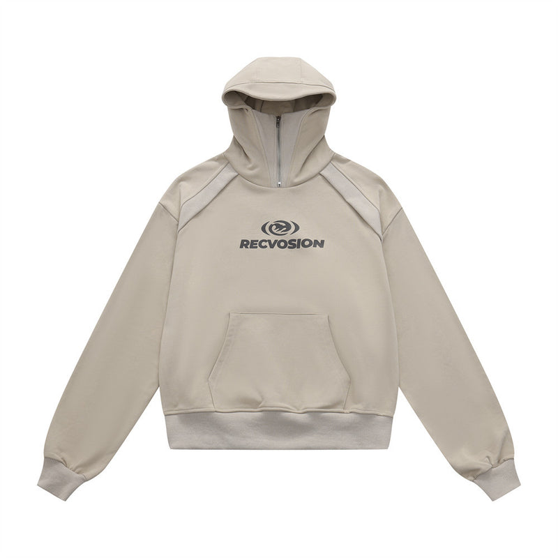 Men Hoodie Masked Zipper Turtleneck Hooded Sweatshirt Pullover