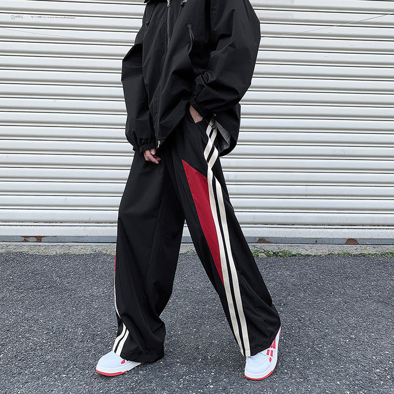 Men Sweatpants Vintage Stripe Sports Pants Men's Spring Hip Hop Loose
