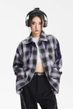 Unisex Jacket Fall Plaid Stitching Shirt Women's Clothing