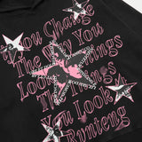 Men Hoodie XINGX Letter Print Sweatshirt Men's Hip Hop Rock Wash Pullover Hoodie