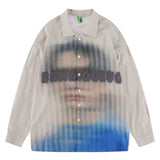 Men Long Sleeved T Shirt Printed Long Sleeve Shirt Men's Ins Loose Casual
