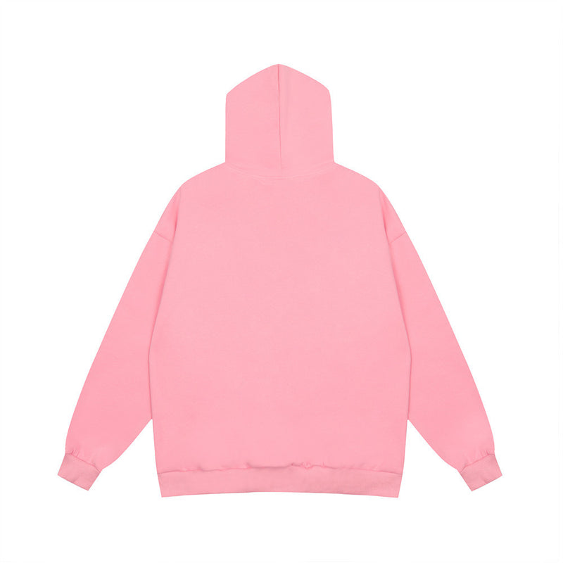 Men Hoodie Cap Turtleneck Sweater Men's Autumn and Winter Splash-Ink Letter Print Loose Pullover Oversize Top