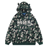 Men Fleece Lined Hoodie Camouflage Cardigan Sweater Men's Autumn and Winter High Street Zip Long Sleeve Coat