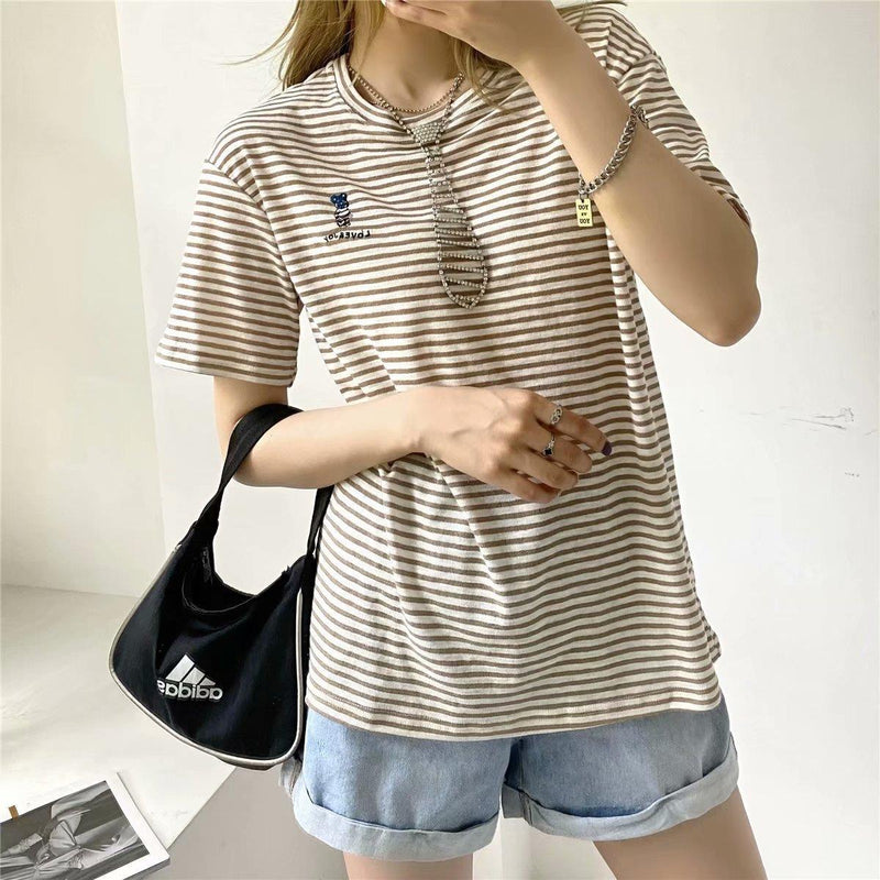 Women T-Shirt Short Sleeve T-shirt Summer Loose Outer Wear