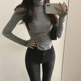 Women Long Sleeve Shirt Elastic Soft Autumn and Winter