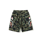 Bathing Ape Shorts Men's Side Double Shark Head Windbreaker Cloth Shorts Elastic Waist Shorts