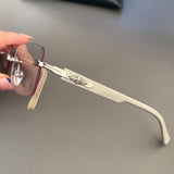 CHH Chrome Hearts Glasses Frame Vintage Frameless Punched Personality Ultra Light Thick Temple