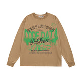 Men Long Sleeve Shirt Letter Graffiti Long Sleeve Bottoming T-shirt Men and Women Hip Hop