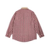 Men Long Sleeved T Shirt Retro Plaid Long Sleeve Shirt Men's Embroidery Loose Shirt Coat Spring and Autumn