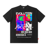 Men T Shirt Loose High Street Printed Short Sleeve T-shirt Men