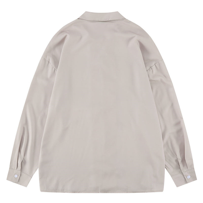 Men Long Sleeved T Shirt Printed Long Sleeve Shirt Men's Ins Loose Casual