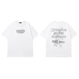Men T Shirt Retro Alphabet Hip Hop Short Sleeve T-shirt Men and Women