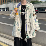 Graffiti Bomber Jacket Jacket Men's Loose