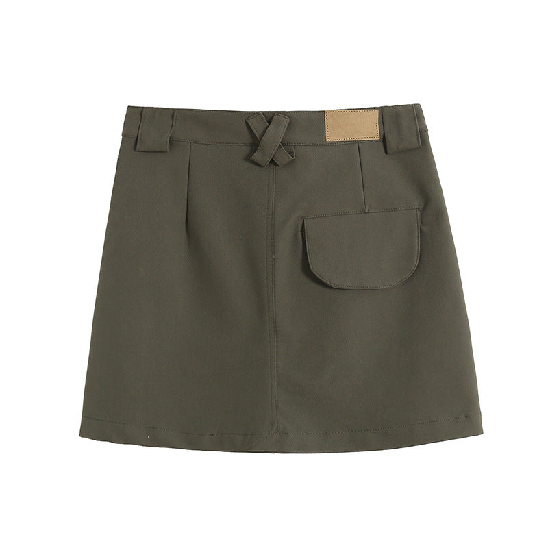 Women's Skirt Spring and Autumn Women's Solid Color Workwear Skirt Skirt