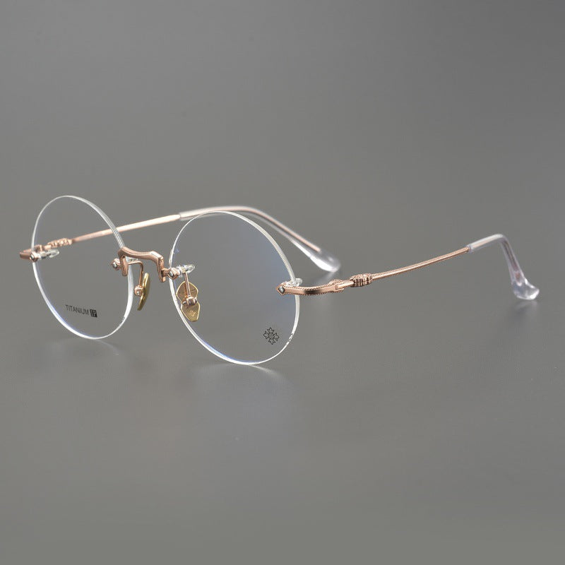 CHH Chrome Hearts Glasses Japanese high-luxury handmade rimless glasses frame pure titanium ultra-light round