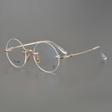 CHH Chrome Hearts Glasses Japanese high-luxury handmade rimless glasses frame pure titanium ultra-light round