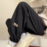 Men Sweatpants Waffle Pants Men's Spring and Autumn Casual All-Match Sweatpants Retro
