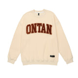 Men Hoodie Flocking Embroidered Letter Long Sleeve Sweater