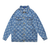 Men's Long Sleeve T Shirt Love Denim Shirt Men's Spring and Autumn Loose Leisure Workwear Long Sleeve