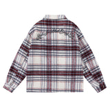 Men Long Sleeved T Shirt Autumn and Winter Plaid Shirt Coat Men's Loose Casual Collar Jacket Shirt