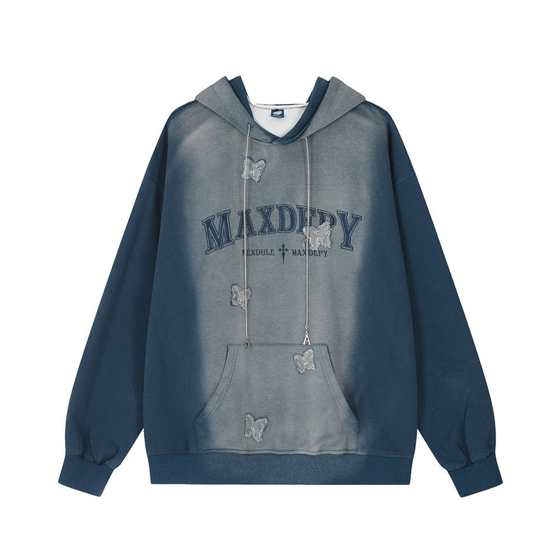 Men Hoodie Printed Hoodie Male Letter Embroidery Loose Hoodie Autumn and Winter