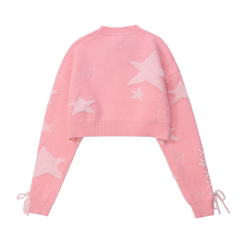 Women Sweater Short Sweater Women's Autumn Long Sleeve round Neck Sweater