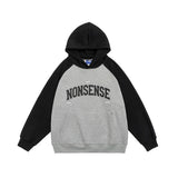 Unisex Hoodie Vintage Raglan Sleeve Loose Hooded Sweater Men's Fashion Brand