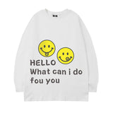 Men Long Sleeve Shirt Cartoon Pattern Printed Long Sleeve T-shirt Men and Women Couple Hip Hop