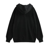 Men Fleece Lined Hoodie Printed Hoodie Autumn Men's Loose Street Long Sleeve Pullover