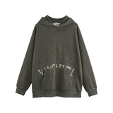 Men Hoodie Worn Looking Washed-out Hooded Sweater Men's Spring and Autumn Loose