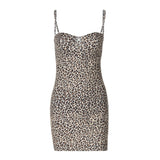 Homecoming Dresses Tight Fashion Halter Leopard Print Dress