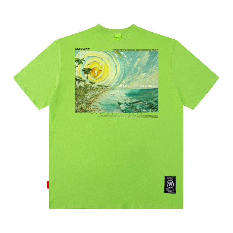 Men T Shirt Short-Sleeved T-shirt for Men and Women Couple Spring and Summer