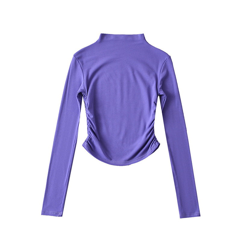 Women T-shirt High Neck Short Bottoming Shirt Women Spring Long Sleeve T-shirt