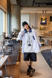 Unisex Jacket Fall Color-Blocking Striped Style with Pockets Shirt Women's Clothing
