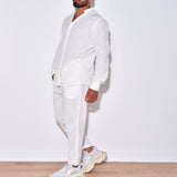 Men Co-Ords Linen Autumn Leisure Suit Long Sleeve