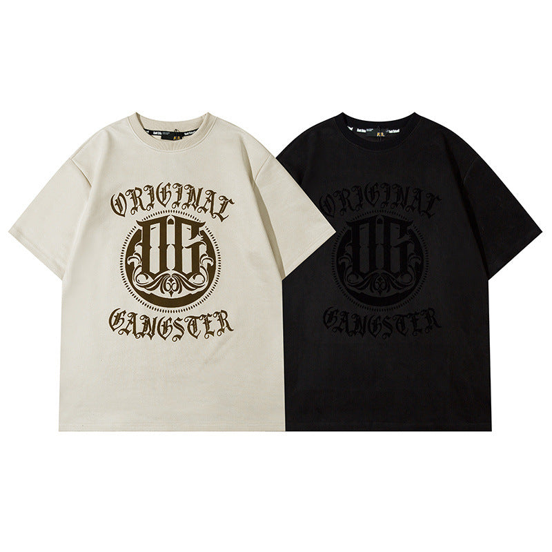 Men T Shirt Fashion Brand Printing Casual Short Sleeve T-shirt Men and Women College Style Vintage