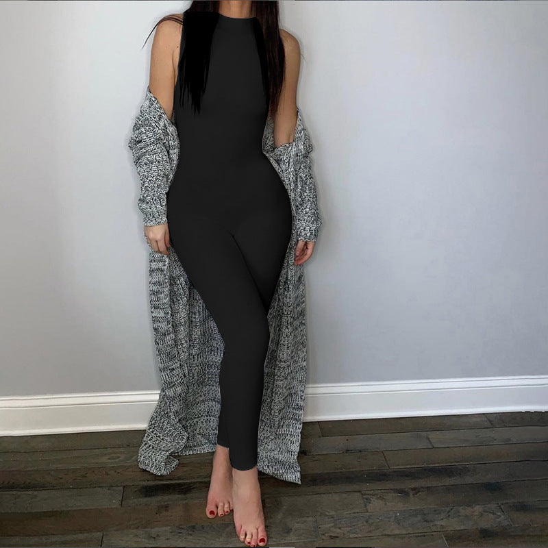 Women Jumpsuit Women's Sleeveless Slim High Top Sports Jumpsuit