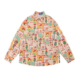 Men Long Sleeved T Shirt Cartoon Animation Long Sleeve Printed Shirt Boys Casual Loose Spring and Autumn