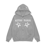 Men Hoodie Letter Hooded Cardigan Sweaters Menswear Hooded Jacket