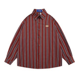 Men Long Sleeved T Shirt Vertical Striped Long Sleeve Shirt Outer Wear Men's Spring and Autumn Loose Casual