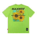 Men T Shirt Sunflower Oil Painting Printed Short-Sleeved T-shirt for Men and Women Couple