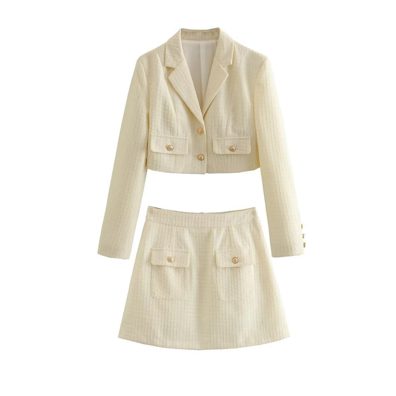 Women Skirt Autumn Texture Short Classic Style Skirt Outfit